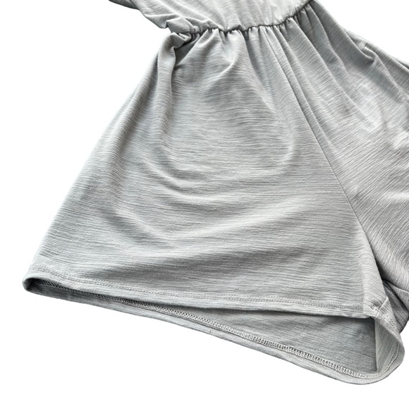 Rolla Coster Women’s S Gray Blue Sleeveless V Neck Tie Belt Elastic Waist Romper - Picture 8 of 16